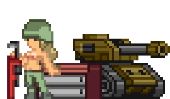 animated armor army avian bird breasts camera cannon clothed clothing digital_media_(artwork) feathers female fin flash gun hair helmet human low_res machine mammal mechanic peeping penguin pixel_(artwork) ranged_weapon starbound tank tools topless travelling_merchant treads uniform vehicle video_games weapon wrench