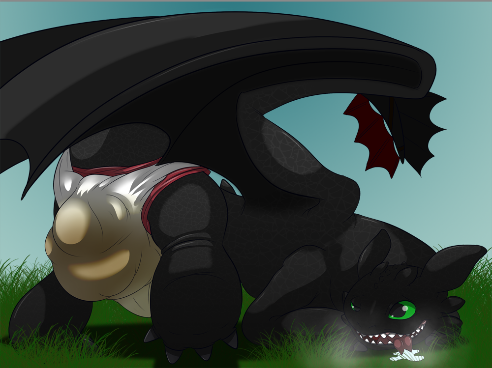 diaper dragon drooling feces how_to_train_your_dragon male messy_diaper saliva scat soiling toothless xepher777