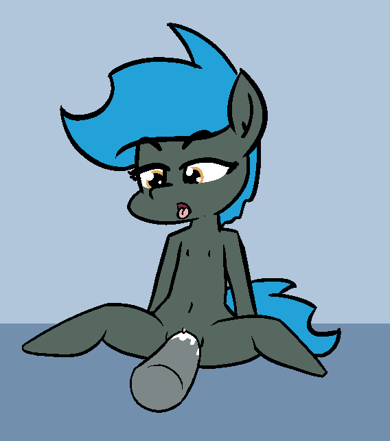 animated anthro blue_hair blush chibi cum cum_inside cute disembodied_penis equine flat_chested hair horse jade_shine male mammal my_little_pony nipples orgasm penis pony pussy sex whatsapokemon