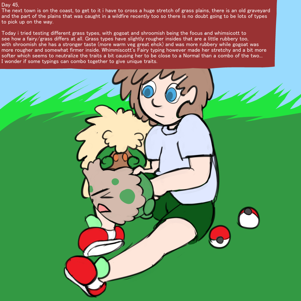 anthro anthro_on_feral being_watched bestiality clothing duo female feral fingering hair interspecies jellymouse male male/female mammal nintendo open_mouth penetration pok&eacute;mon pok&eacute;philia shroomish simple_background tongue vaginal vaginal_fingering video_games whimsicott