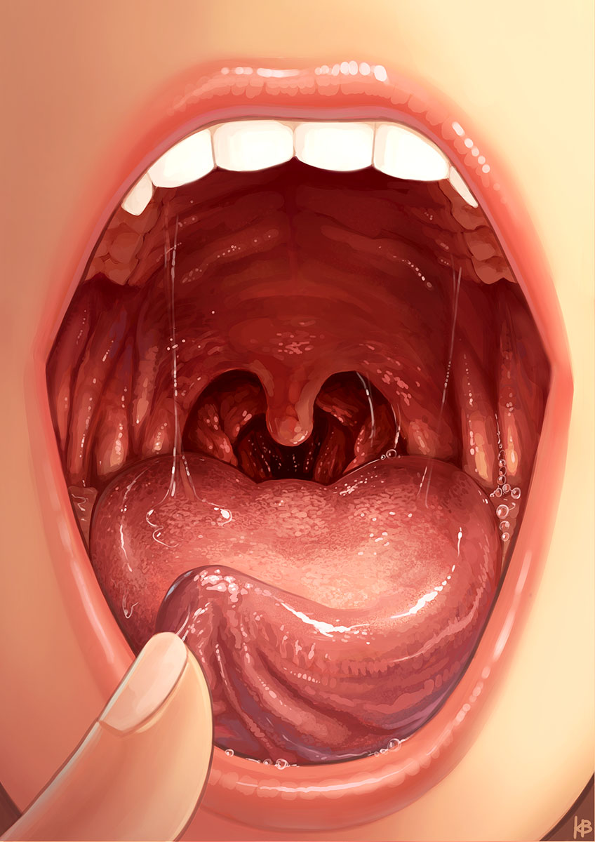 artist_name close-up felarya finger_to_tongue fingernails highres karbo lips open_mouth pov saliva solo subeta teeth tongue tongue_out uvula