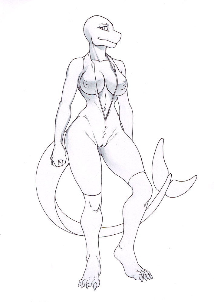anthro autumm_airwave camel_toe cetacean clothing female looking_at_viewer mammal marine monochrome nipple_bulge orca pussy smile solo standing swimsuit tight_clothing whale wide_hips