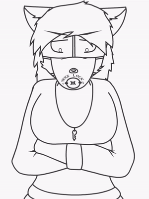 animated anthro canid canine canis female gag gagged key low_res mammal muzzle_(object) muzzled padlockedpadding restraints straitjacket wolf