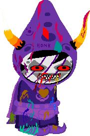 8 bard black_hair blood broken_horn codpiece face_paint gamzee_makara god_tier hair homestuck honk horn humanoid kismesis matesprit ms_paint_adventures nightmare_fuel not_furry psycho psychotic purple_clothes purple_clothing red_eyes scar scratch smile solo sprite tagme troll_(homestuck)