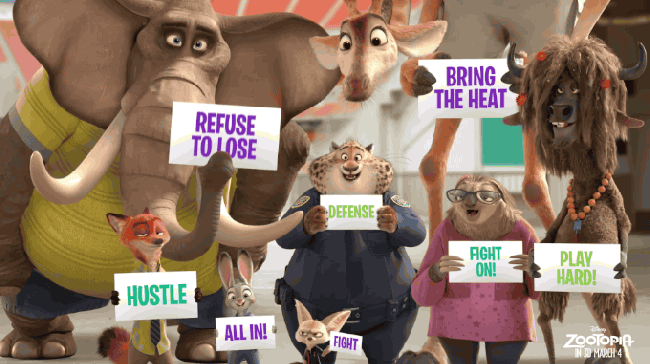 animated disney group judy_hopps looping nick_wilde protest sign unknown_artist zootopia
