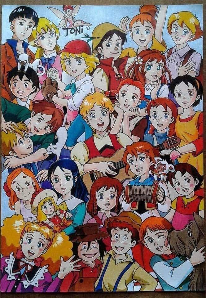 1990s_(style) accordion ai_shoujo_pollyanna_monogatari alfredo_martini alps_no_shoujo_heidi amedeo anne_of_green_gables anne_shirley annie_harding artist_request baseball baseball_cap baseball_mitt blonde_hair boku_no_patrasche bowl_cut braid cedric_errol daisougen_no_chiisana_tenshi:_bush_baby ddress dirndl dog doll fairy flone_robinson german_clothes guitar haha_o_tazunete_sanzenri hat heidi_(alps_no_shoujo_heidi) himitsu_no_hanazono huckleberry_finn ie_naki_ko_remi instrument jacqueline_rhodes judy_abbott jules_tournier julie_tournier little_women marco_(wmt) maria_kutschera_(trapp_ikka_monogatari) mary_lennox monkey multiple_boys multiple_girls nanami_simpson nanatsu_no_umi_no_tico nello_(boku_no_patrasche) orange_hair overalls patrasche_(boku_no_patrasche) peter_pan peter_pan_no_bouken photo_(object) pollyanna_whittier pony_htail red_hair remi_barberin retro_artstyle romeo_(romeo_no_aoi_sora) romeo_no_aoi_sora short_hair shoukojo_cedie straw_hat swiss_family_robinson the_adventures_of_tom_sawyer the_twins_of_destiny thomas_sawyer tinker_bell_(character) traditional_media trapp_ikka_monogatari twin_braids wakakusa_monogatari_nan_to_jou_sensei watashi_no_ashinaga_ojisan wendy_darling world_masterpiece_theater