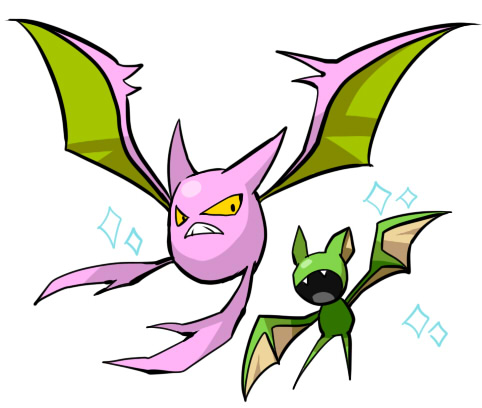 crobat fukumitsu_(kirarirorustar) no_humans pokemon shiny_pokemon zubat