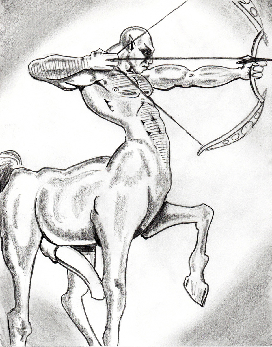animal_genitalia animal_penis archer big_penis centaur equine equine_taur erection fmonkey horse mammal muscular penis sagittarius taur thick_penis traditional_media_(artwork) warrior
