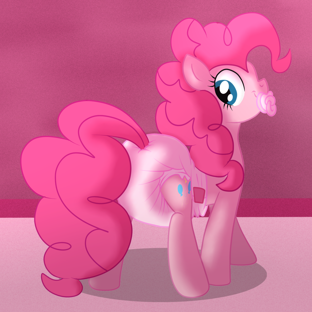 diaper equine female fillyscoots42 friendship_is_magic mammal my_little_pony pacifier pinkie_pie_(mlp) solo