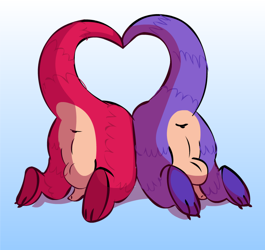 &lt;3 anus balls butt duo google google_doodle holidays male male/male mammal nuttyporntastic outside pangolin pangolin_love penis simple_background valentine's_day