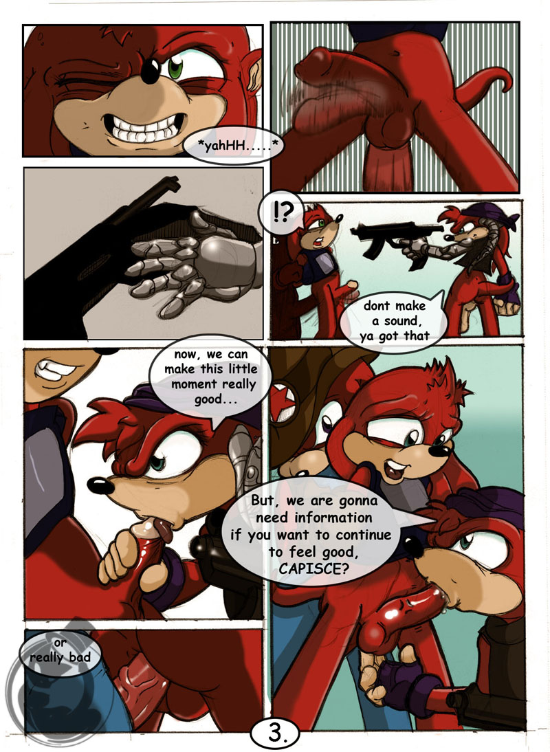 anal anal_penetration anthro balls comic cum duo echidna english_text fellatio gay gloves knuckles_the_echidna leostar male neokat oral oral_sex penetration penis red_body sega sex smile sonic_(series) sonic_team text