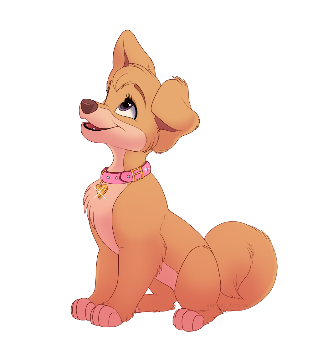 alpha_channel angel_(lady_and_the_tramp) black_lips canine collar disney dog feral fur kitchiki lady_and_the_tramp looking_up mammal purple_eyes simple_background sitting smile solo tan_fur transparent_background