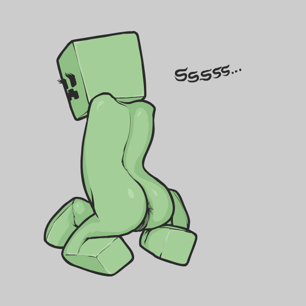 butt creeper female minecraft pussy ruiner_of_perfectly_good_buildings solo unknown_artist video_games what