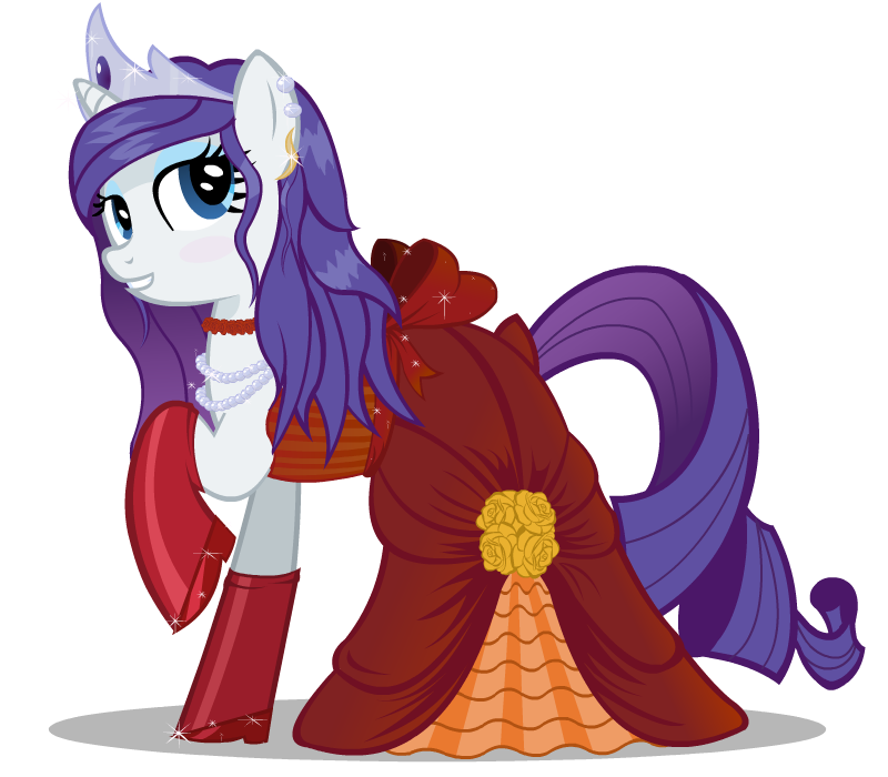 argentic_(artist) blue_eyes classy clothed clothing cute digital_media_(artwork) dress ear_piercing equine eyelashes female friendship_is_magic happy horn mammal my_little_pony piercing rarity_(mlp) simple_background smile source_request unicorn