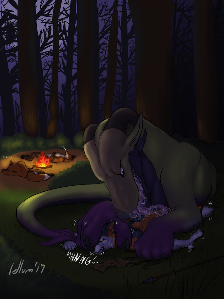 ... 2017 4_ears anthro barefoot biped black_claws black_eyes black_fur black_horn black_lips black_nose brown_fur brown_scales brown_tail bushes campfire canine claws clenched_teeth clothed clothing detailed_background digital_media_(artwork) dipstick_tail dragon duo_focus feral fluffy fluffy_tail forest fox fur grass group horn imminent_vore larger_male licking lips loincloth lying male mammal melee_weapon multi_ear multicolored_scales multicolored_tail night nude on_back on_front on_side on_top orange_fur orange_tail outside perspective pink_tongue pinned polearm purple_scales purple_tail quadruped razmar saliva scales scalie signature size_difference slavasesh sleeping smaller_male sound_effects spade_tail spear struggling teeth tongue tongue_out topless tree two_tone_scales two_tone_tail vellum vore weapon white_fur white_tail yellow_eyes zzz