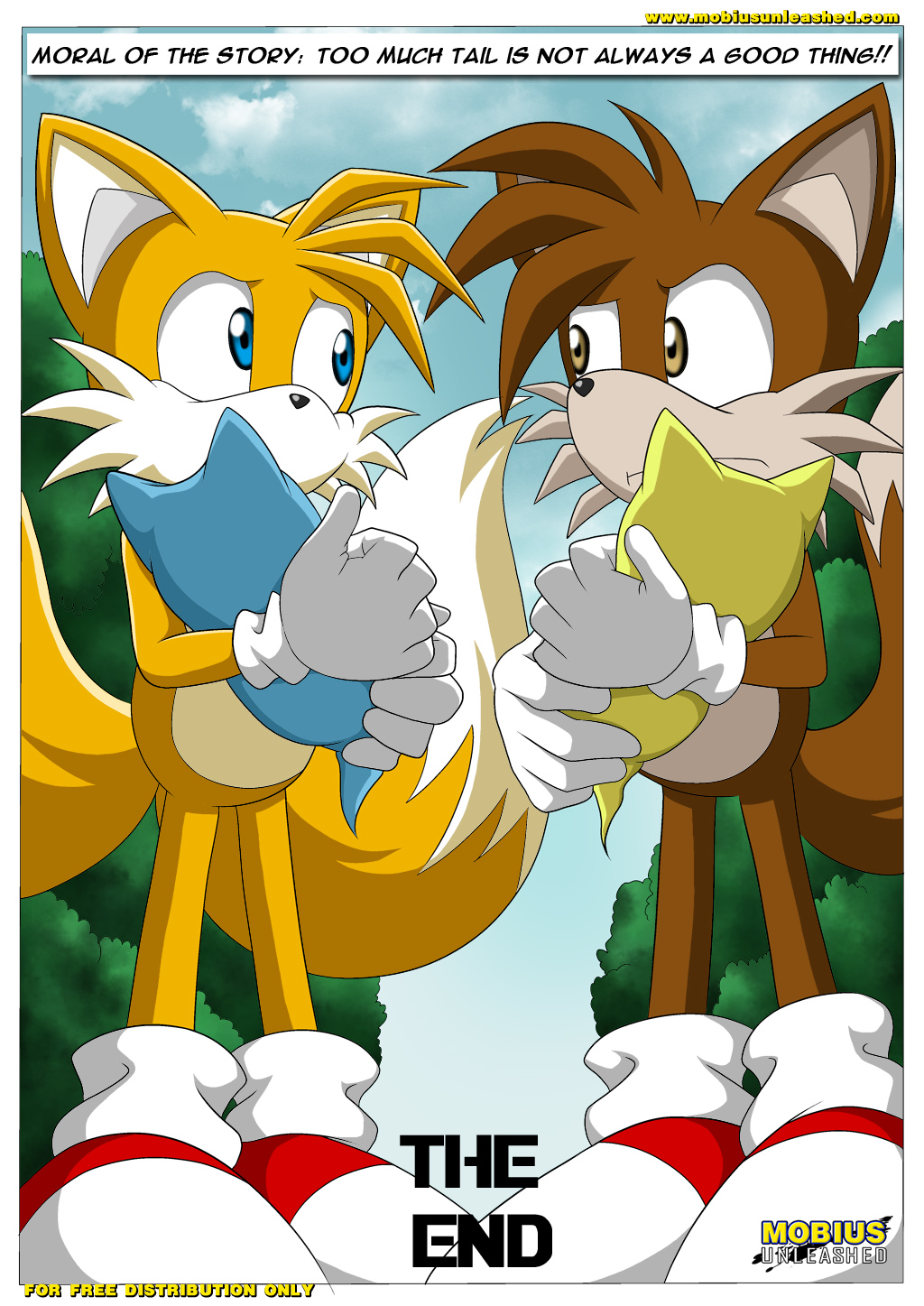 alex_the_fox anthro baby bbmbbf canine forest fox mammal miles_prower mobius_unleashed nintendo palcomix sky sonic_(series) tree video_games worried_look young