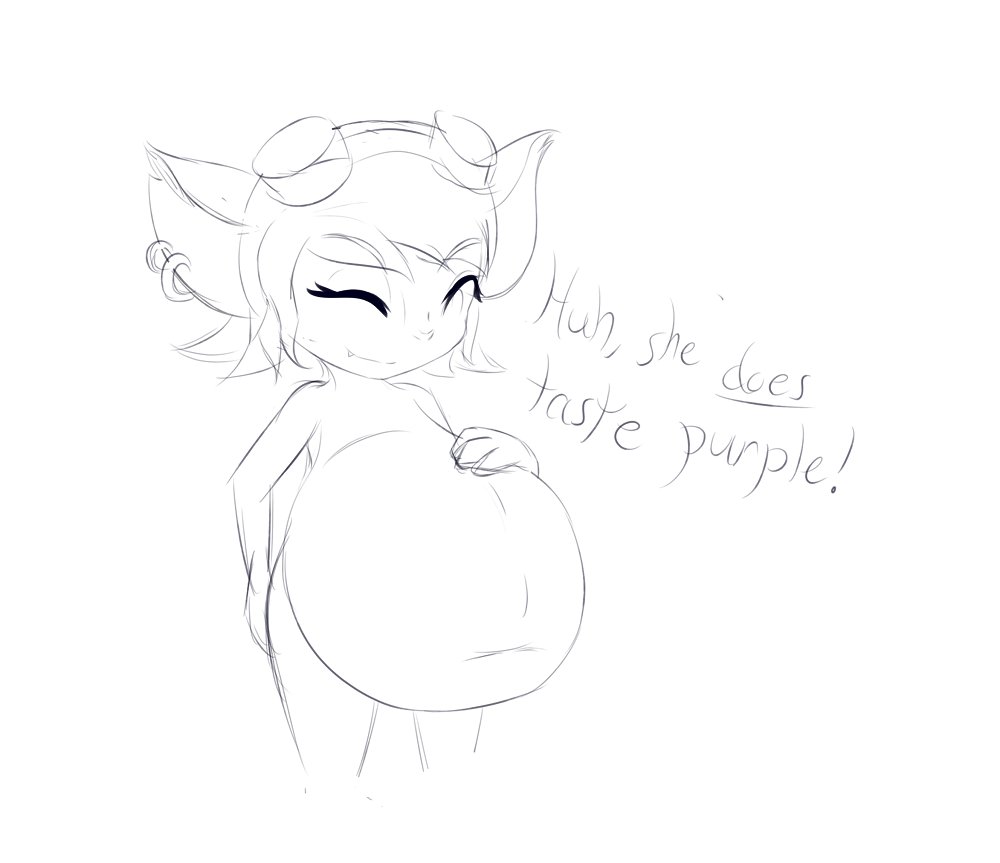 belly big_belly league_of_legends one_eye_closed post_vore prettypaddedprincess riot_games video_games vore wink