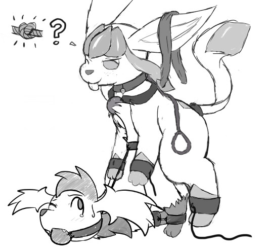 2017 ball_gag battle_fennec_(artist) bdsm blindfold bondage bound ceiling-cat collar duo eeveelution fan_character from_behind_position gag gagged glaceon glasson leash legendary_pok&eacute;mon monochrome nintendo pok&eacute;mon sex shackles shaymin shaymin_(sky_form) simple_background spread_legs spreader_bar spreading standing tail_cuff tongue tongue_out video_games white_background