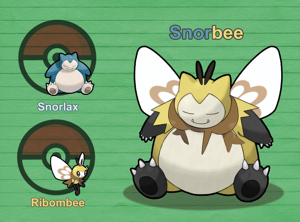 fusion nintendo overweight pok&eacute;mon pokefusionman ribombee snorlax video_games wings