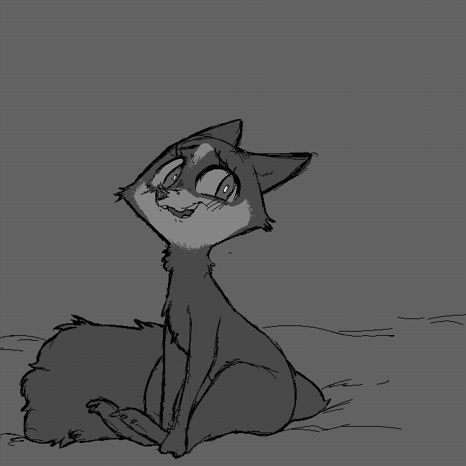 2017 anthro blush caitlin_vison dialogue disney english_text fan_character female grey_background greyscale looking_at_viewer mammal monochrome mustelid nude open_mouth open_smile polecat replytoanons simple_background sitting smile solo text zootopia