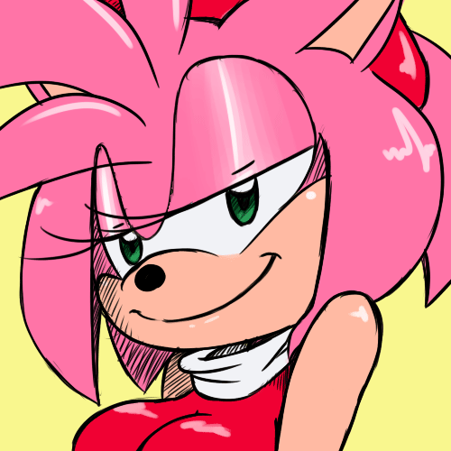 &lt;3 amy_rose animated anthro bare_shoulders black_nose clothing female green_eyes hair headband hedgehog looking_at_viewer mammal one_eye_closed pink_hair short_hair smile solo sonic_(series) teeth tongue tongue_out unknown_artist video_games wink