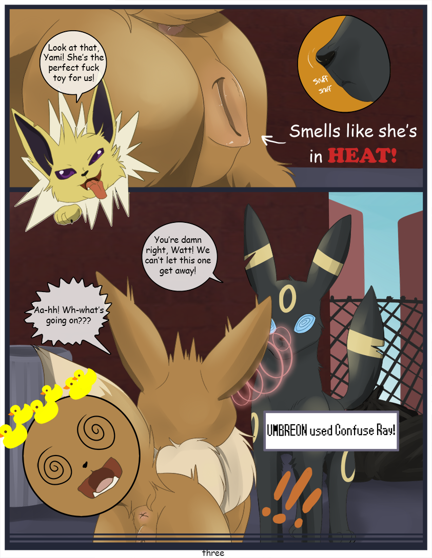 anus butt comic dogina eevee eeveelution female heat_(disambiguation) jolteon male nintendo pocket_monsters pok&eacute;mon pussy umbreon video_games xxgato