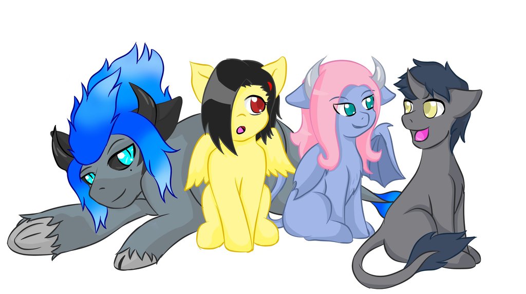 acheron diopside equine fan_character feral fur hair horn horse hybrid jolliapplegirl mammal marigold my_little_pony pony sea_holly sibling unicorn