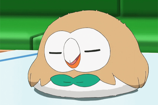 animated animated_gif pokemon pokemon_(anime) pokemon_sm pokemon_sm_(anime) rowlet sleeping