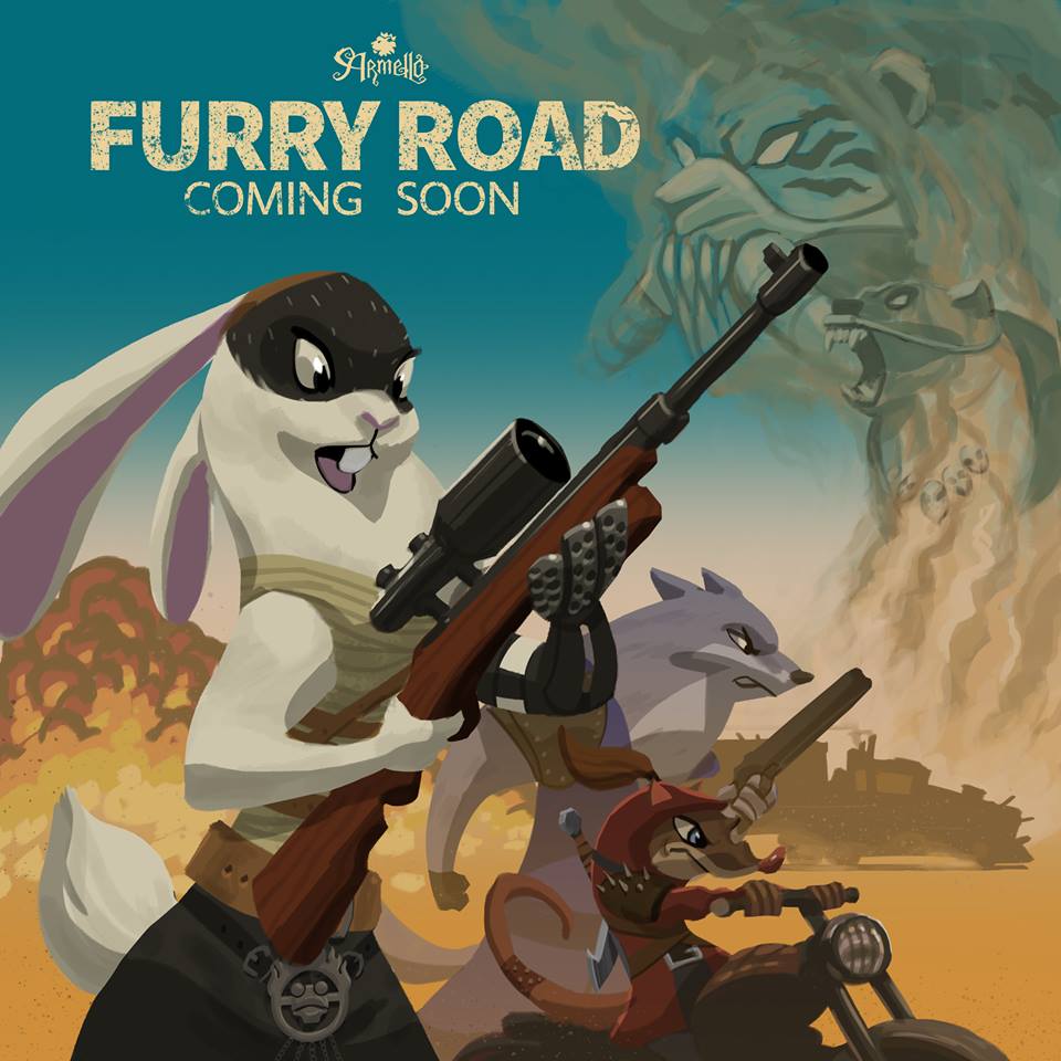 anthro april_fools armello blade canine clothed clothing elyssia_(armello) english_text explosion feline female fur gun holding_object holding_weapon humor lagomorph lagopmorph larger_female larger_male lion male mammal melee_weapon motorcycle mustelid open_mouth rabbit ranged_weapon rat rifle rodent scope shotgun sitting size_difference smaller_female snarling standing teeth text thane_(armello) truck vehicle video_games weapon wolf wolverine zosha_(armello)