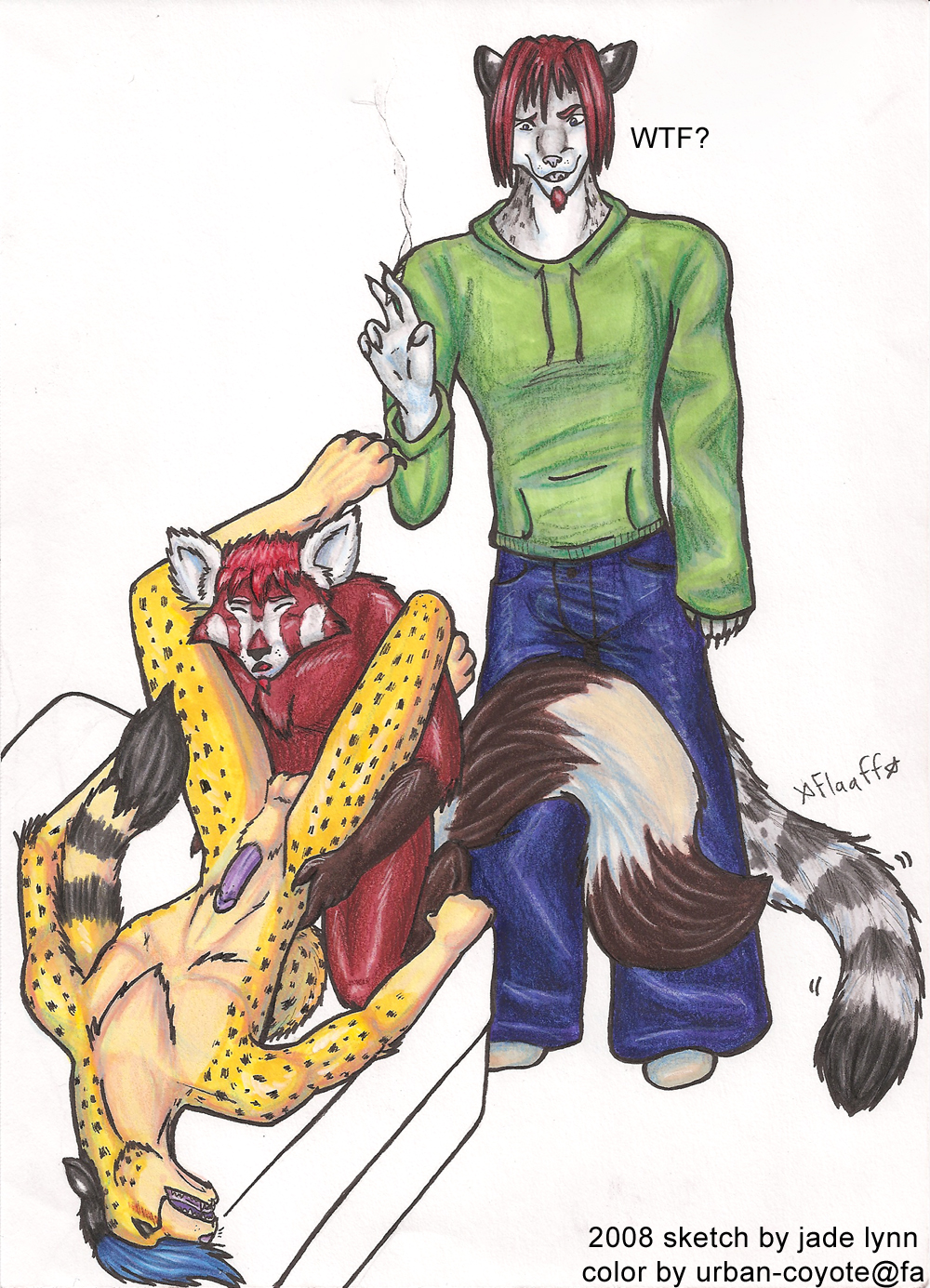 2008 anal cheetah drugs erection feline jade-lynn leopard male male/male mammal marijuana red_panda smoking snow_leopard urban-coyote