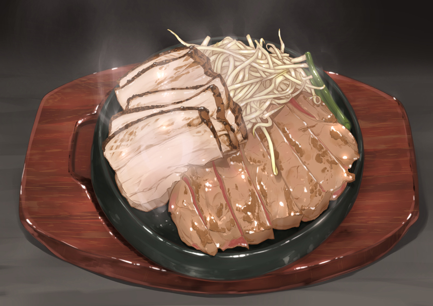 bowl food green_bean meat no_humans original steam umitsuki_yu