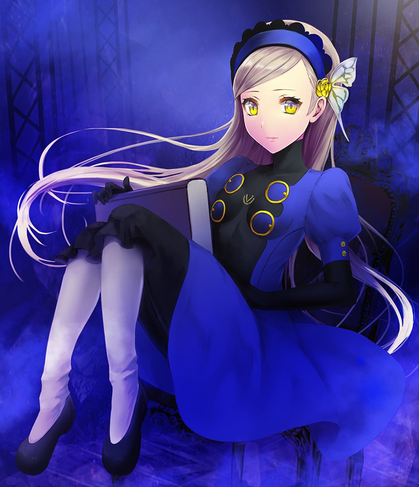 hairband lavenza looking_at_viewer mozuyun persona persona_5 yellow_eyes