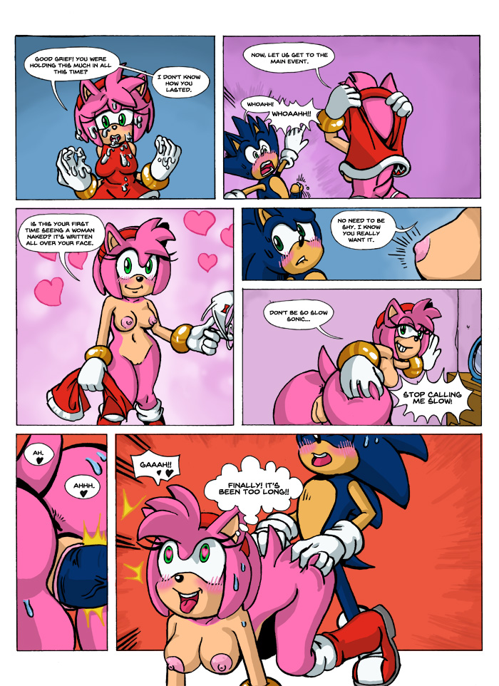 &lt;3 &lt;3_eyes amy_rose anthro anus areola big_breasts big_butt breasts butt comic cum cum_on_face dialogue duo english_text erect_nipples erection female hedgehog male mammal nipples omegazuel penetration penis pussy sex sonic_(series) sonic_the_hedgehog text vaginal vaginal_penetration