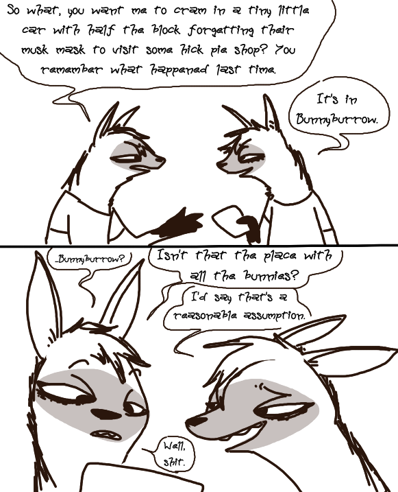 aardwolf anneke_(weaver) anthro brother clothed clothing comic dialogue disney duo female greyscale hyena male mammal monochrome pack_street sibling simple_background sister speech_bubble text the_weaver white_background wolter_(weaver) zootopia