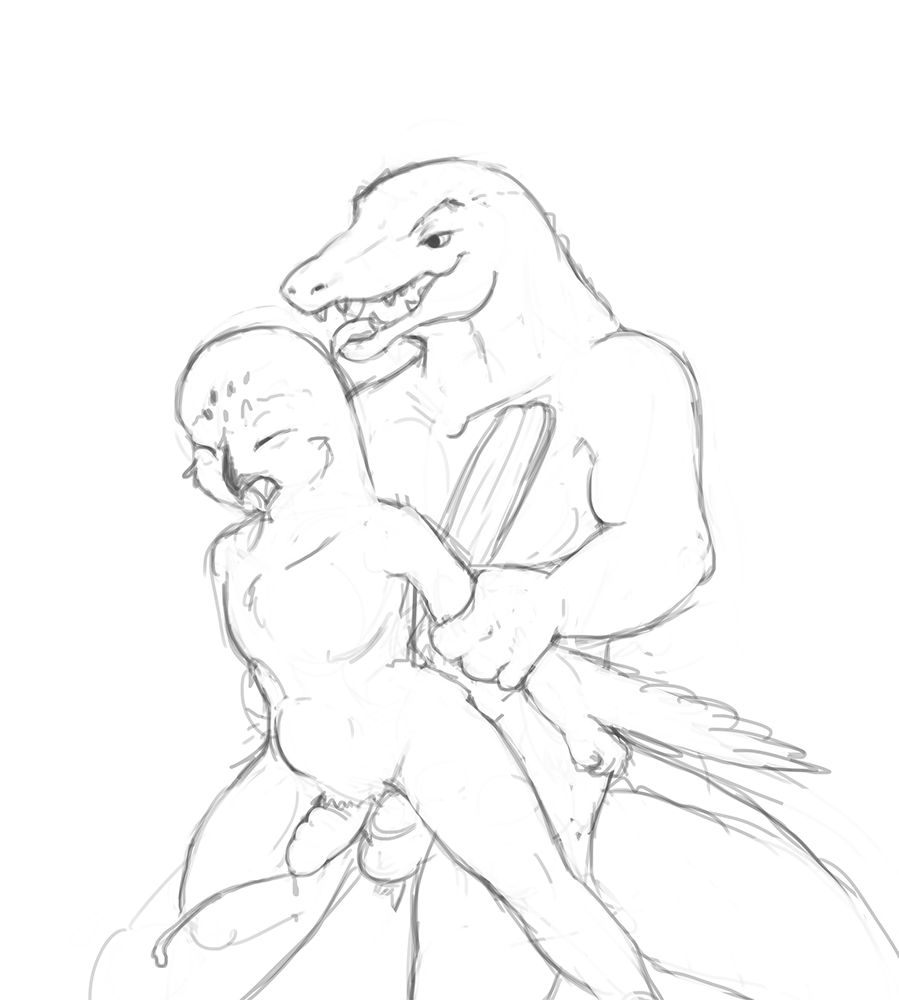 abdominal_bulge anal anal_penetration animal_genitalia animal_penis anthro arm_grab avian balls balls_touching beak biceps big_muscles big_penis biped bird cheek_tuft chest_tuft collarbone crocodile crocodilian cum cumshot digital_drawing_(artwork) digital_media_(artwork) domination duo ejaculation erection eyes_closed fangs feathered_wings feathers fist from_behind_position front_view grabbing_from_behind greyscale half-closed_eyes interspecies larger_male looking_at_another looking_at_partner looking_pleasured male male/male male_domination male_penetrating monochrome muscular muscular_male nude nyar on_one_leg open_mouth orgasm orgasm_face owl pecs penetration penis prison_guard_position pubes questionable_consent raised_leg rape_face reptile rough_sex sagisou scalie scutes sex sharp_teeth simple_background size_difference sketch smaller_male smile snout snowy_owl spots spread_legs spreading standing tail_feathers teeth thick_neck tongue tongue_out tuft white_background winged_arms wings