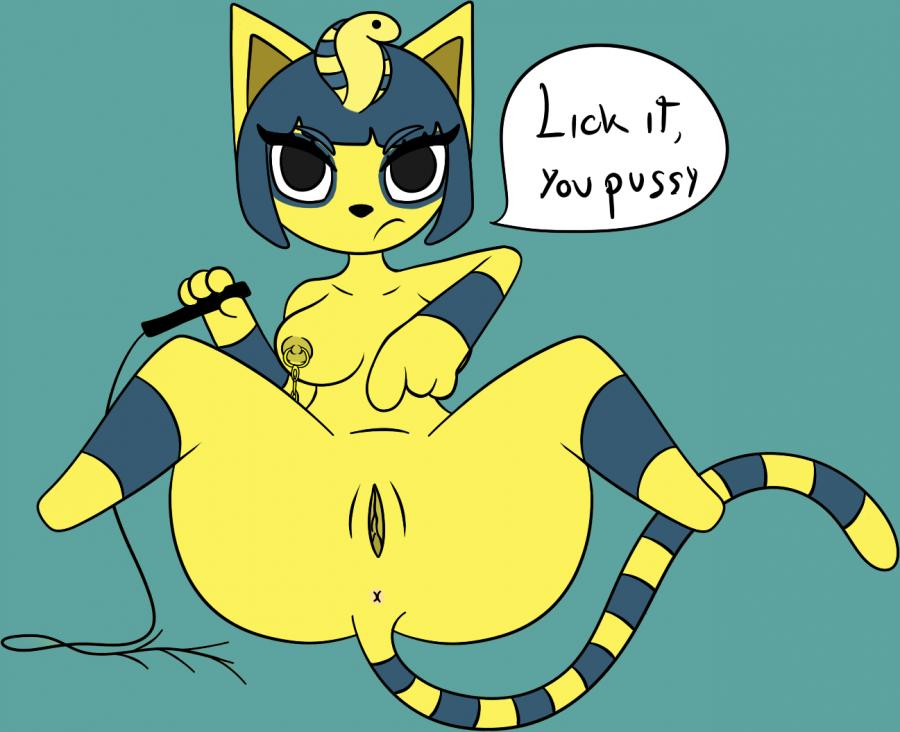 animal_crossing ankha anthro anus carnivorousvixen domination feline female female_domination fur makeup mammal nintendo nipple_piercing nipples piercing solo video_games yellow_fur