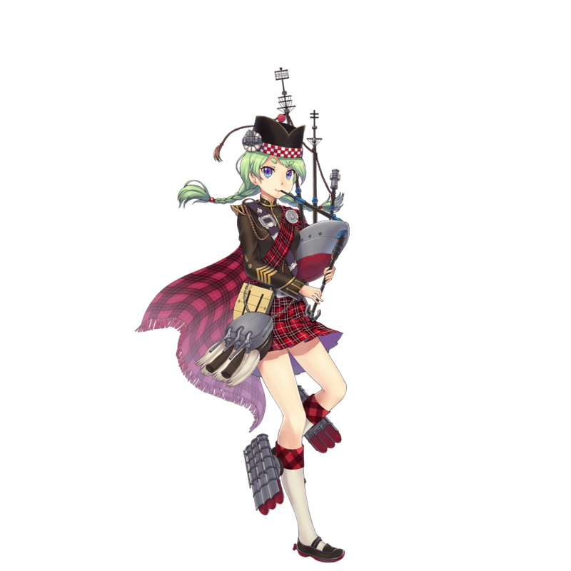 bagpipes bangs belfast_(zhan_jian_shao_nyu) black_footwear black_hat blue_eyes braid brown_jacket cannon carrying_under_arm chain checkered checkered_skirt e_neko floating_hair fly_plaid full_body glenngarry_cap green_hair hat holding holding_weapon instrument jacket kilt kneehighs leg_lift loafers looking_at_viewer machinery mast military military_uniform mouth_hold official_art rigging sash shoes skirt smile swept_bangs tassel thighs torpedo torpedo_tubes transparent_background turret twin_braids two-handed uniform weapon white_legwear zhan_jian_shao_nyu