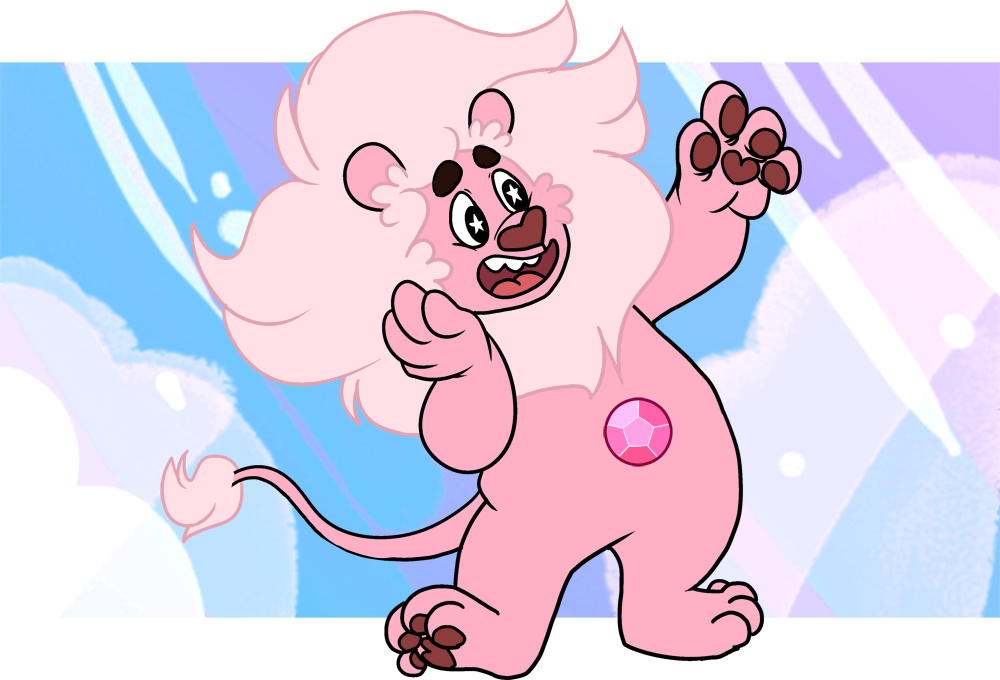 ambiguous_gender cartoon_network celestial feline fur fusion gem happy lion lion_(steven_universe) mammal pink_fur steven_quartz_universe steven_universe stion surprise