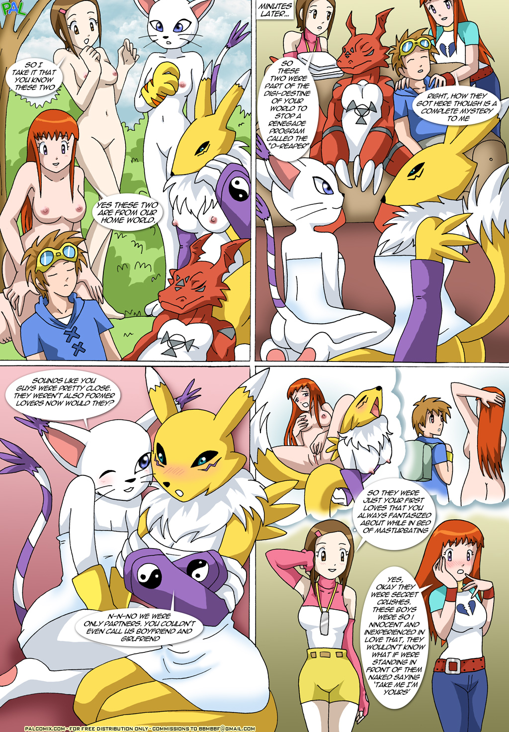 blue_eyes blush breasts brown_eyes brown_hair butt canine chest_tuft clitoris comic digihentai digimon female fox fur gatomon green_eyes group guilmon hair hikari_kamiya kari_kamiya male mammal masturbation nipples nude open_mouth orange_hair palcomix purple_eyes pussy renamon rika_nonaka scalie takato_matsuki tuft unknown_artist