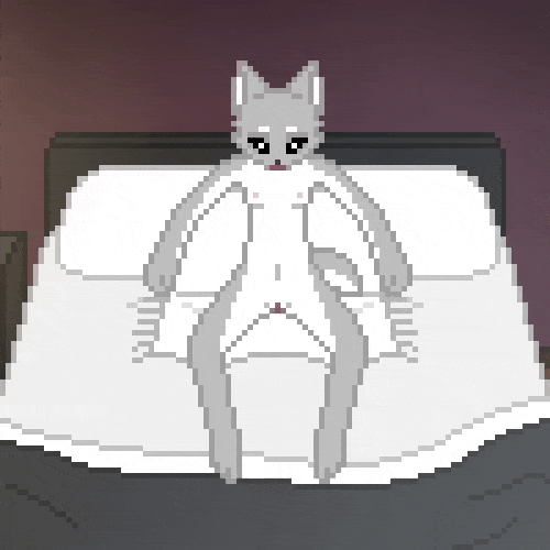 2017 ambiguous_gender animated anthro bed blush breast_grab breasts canine demo disembodied_hand female female/ambiguous fingering flash fur fuzzled grey_fur hand_on_breast interactive mammal multicolored_fur nude on_bed oral_fingering pixelated pussy solo_focus towel two_tone_fur vaginal vaginal_fingering white_fur wolf