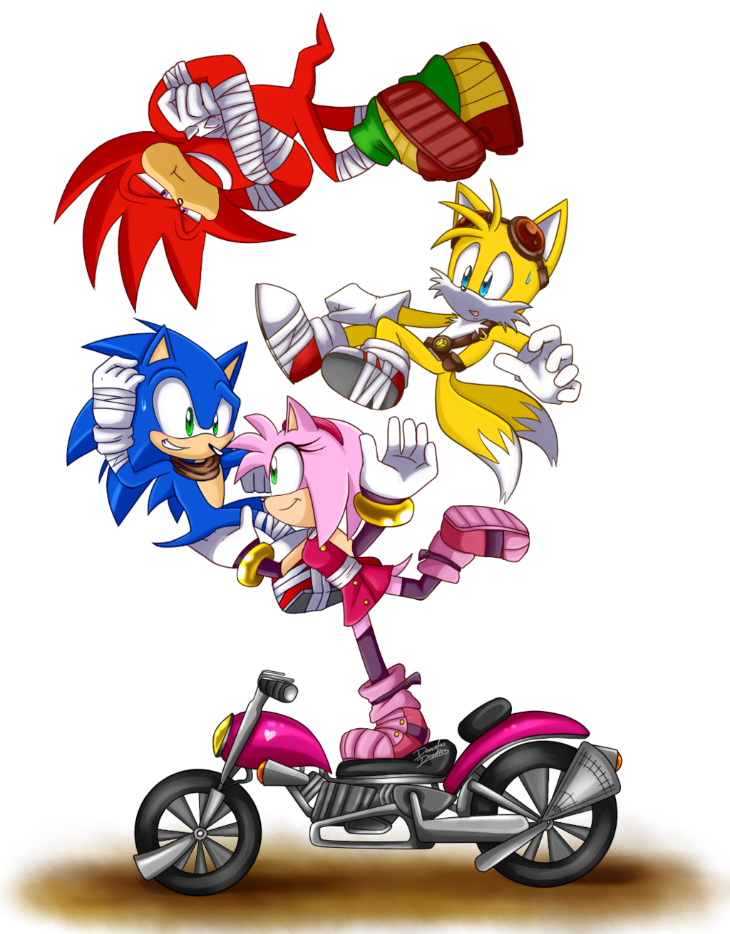 amy_rose anthro canine clothing danielasdoodles echidna female fox gloves hedgehog knuckles_the_echidna male mammal miles_prower monotreme sonic_(series) sonic_boom sonic_the_hedgehog