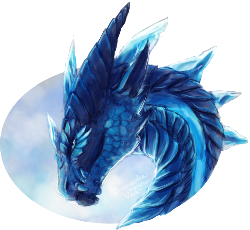 alpha_channel ambiguous_gender blue_eyes bust_(disambiguation) dragon elemental_dragon feral horn ridged_horn samantha-dragon simple_background solo spines transparent_background
