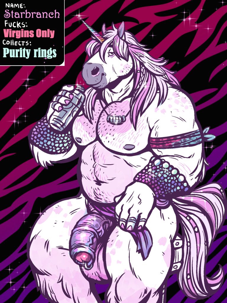 anthro balls big_balls big_penis clothing deep_navel dramamine equine horn loincloth looking_at_viewer male mammal medial_ring musclegut muscular navel penis solo uncut unicorn