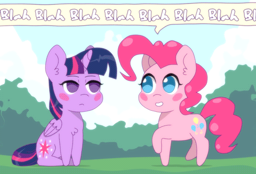 animated blue_eyes cutie_mark detailed_background dialogue duo equine feathered_wings feathers female feral friendship_is_magic fur hair horn low_res mammal my_little_pony no_sound omegaozone outside pink_fur pink_hair pinkie_pie_(mlp) purple_eyes purple_feathers purple_fur purple_hair sitting smile standing twilight_sparkle_(mlp) winged_unicorn wings
