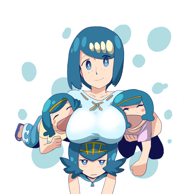 blue_eyes blue_hair hotsaurus hou_(pokemon) mother_and_daughter multiple_girls pokemon pokemon_(anime) pokemon_sm_(anime) sui_(pokemon) suiren's_mother_(pokemon) suiren_(pokemon)