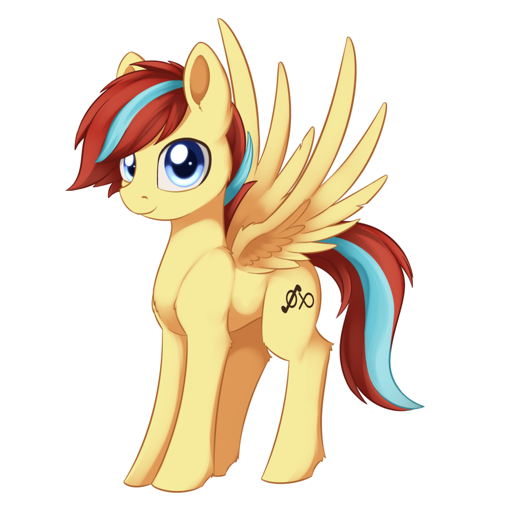 alpha_channel blue_eyes brown_hair cutie_amrk cutie_mark equine fan_character feathered_wings feathers female feral fur hair hooves mammal my_little_pony pegasus simple_background smile solo standing transparent_background wings xduskstarx yellow_feathers yellow_fur