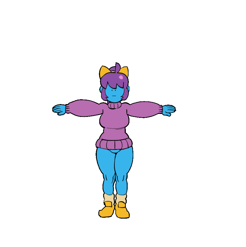 alpha_channel animated blue_body bottomless breasts butt clothed clothing dot_eyes featureless_crotch female footwear ghost hair marina_(noill) not_furry ponytail purple_hair simple_background smile spirit sweater taiikodon transparent_background will-o-wisp