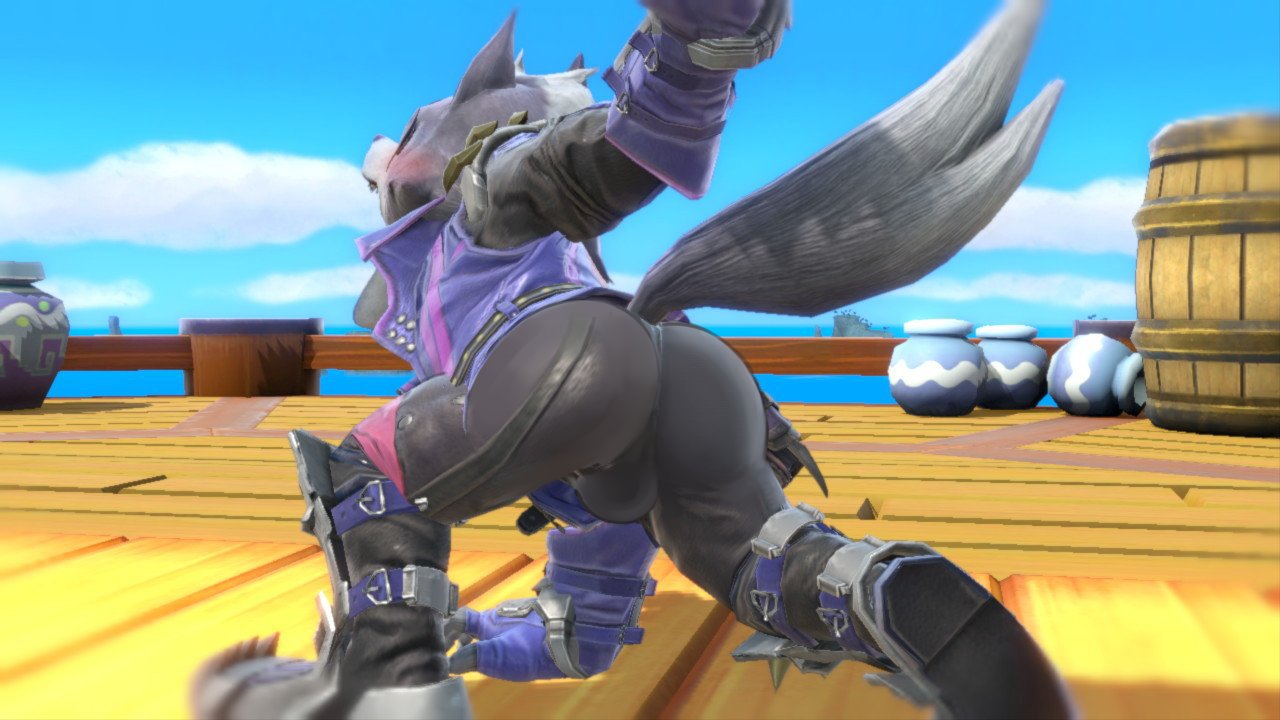 balls bulge butt clothing nintendo pkaocko star_fox super_smash_bros video_games wolf_o'donnell