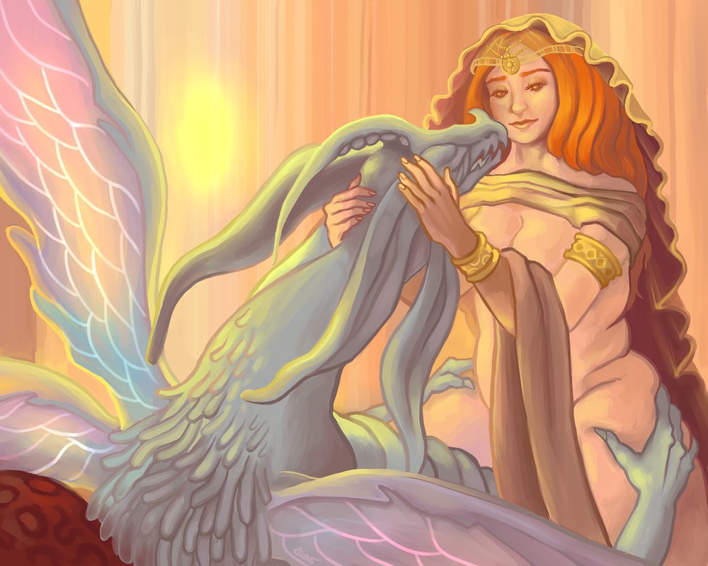 bestiality breasts dark_souls dragon from_software hand_on_another's_hips hetero interspecies large_breasts long_hair looking_at_another looking_up lying_on_person queen_of_sunlight_gwynevere seath_the_scaleless smile souls_(from_software) spread_legs tail