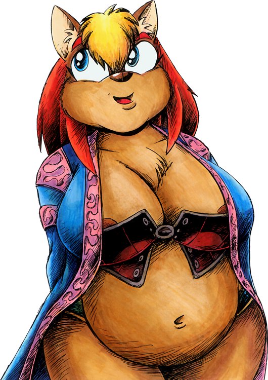 anthro areola belly blue_eyes breasts clothing drake_fenwick female hair mammal red_hair red_stephie_(character) robe slightly_chubby solo supermegatopia voluptuous